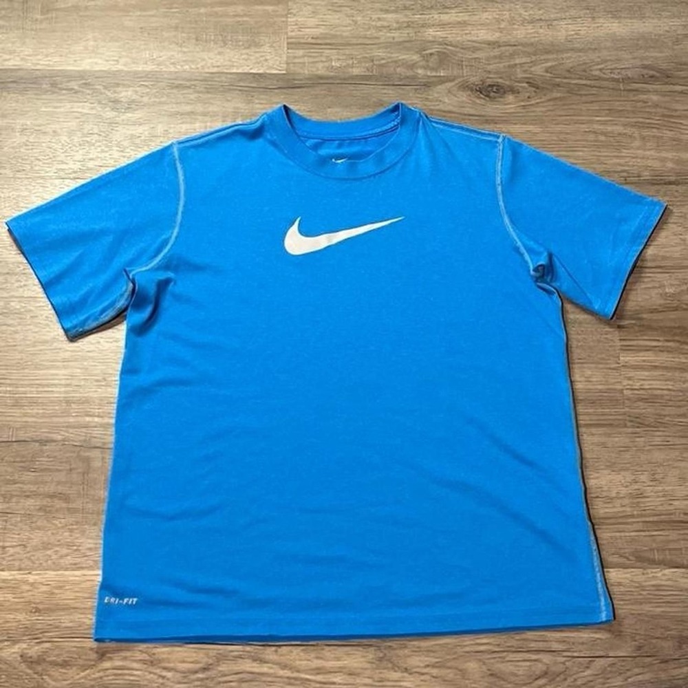 Nike Blue Women's Dri-Fit Center Swoosh Sportswear‎ Essential Shirt Fits XS